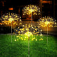 Solar-LED-Feuerwerk-Lichterkette im Freien, Gartendekoration, Rasen-Wege-Lichter für Terrasse, Hof, Party, Weihnachten, Hochzeitsdekoration