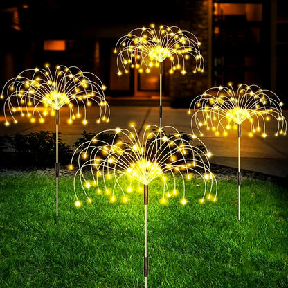 Solar LED Firework Fairy Lights Outdoor Garden Decoration Lawn Pathway Lights For Patio Yard Party Christmas Wedding Decor