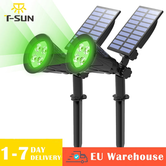 T-SUN 1/2/4 Packs Grüne Led Solar Lichter Solar Strahler Wasserdichte Solar Wand Licht Solar Garten Licht Solar lampe Outdoot
