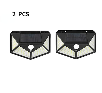 100 LED High Quality Outdoor Solar Powered Garden Lamp Waterproof Motion Sensor Solar Wall Garden Lights Porch Light 270 degrees