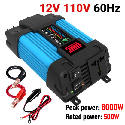 4000W Pure Sine Wave Inverter 12V/24V/48V/60V DC to AC 220V 110V Voltage Transformer Power Socket Converter for Car Home Outdoor