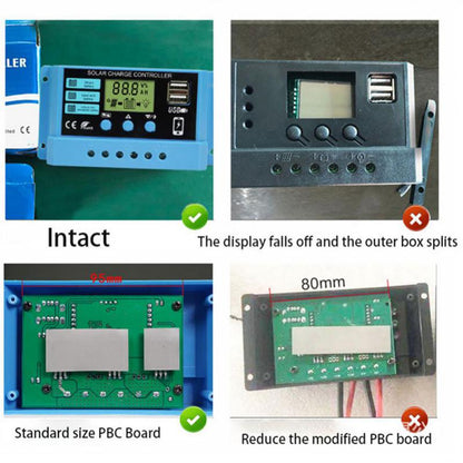 Aubess PWM Solar Charge Controller 10A 20A 30A 12V 24V PV Regulator With LCD Display For 100W 200W 300W Solar Panel Controllers