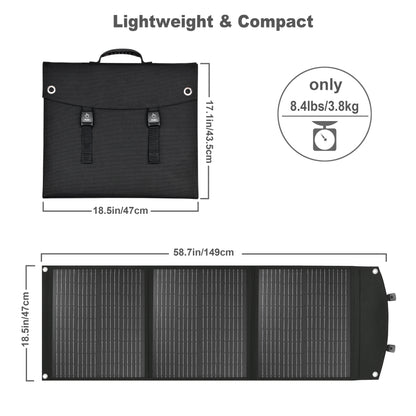 Outdoor Solar Panel 100W 12v 18v Portable QC 3.0 PD DC charger Power Bank For Home camping RV travel Deep cycle lithium battery