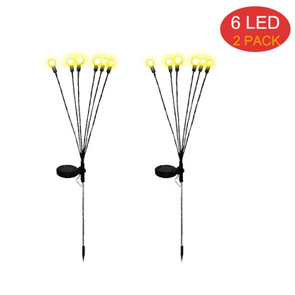 8Pack Solar Firefly Lights 10LED Solar Garden Lights Outdoor Waterproof Swaying Solar Garden Decorative Lights