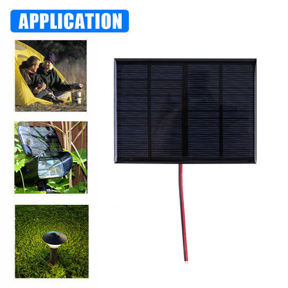 1/2Pcs Mini Solar Panel 3/2/1/0.4W 12/6/3/1.5V Cell Module Polysilicon Board Outdoor DIY Solar Charger for Battery Phone Charger