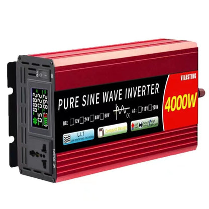 Micro inversor 12v/24v 110v/220v onda senoidal pura 5000w 4000w 3000w 2000w dc para ca 50/60 hz display lcd inteligente conversor de aumento de potência