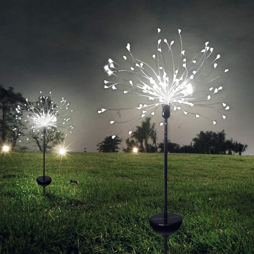 Lâmpada solar de fogos de artifício ao ar livre grama globo dente-de-leão flash corda luzes de fada 90/120/150/200 led para jardim gramado luz de férias
