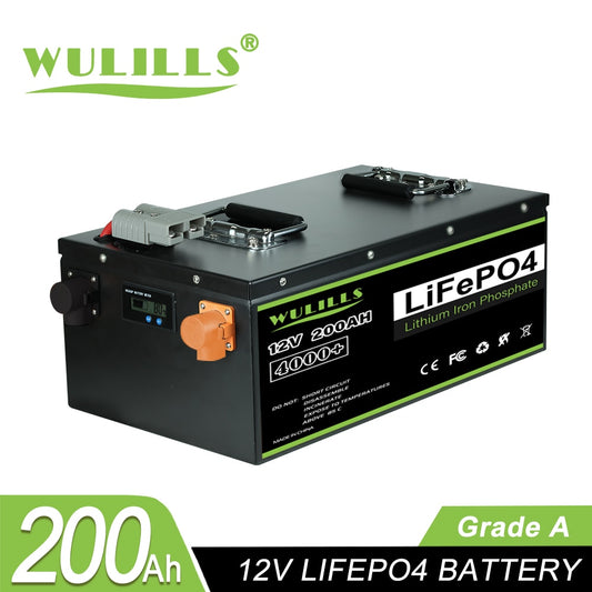 Nouvelle batterie LiFePO4 12V 200Ah 280Ah 400Ah 24v 100Ah 200Ah 48v 120Ah intégrée -BMS pour le stockage d'énergie domestique parfait sans taxe