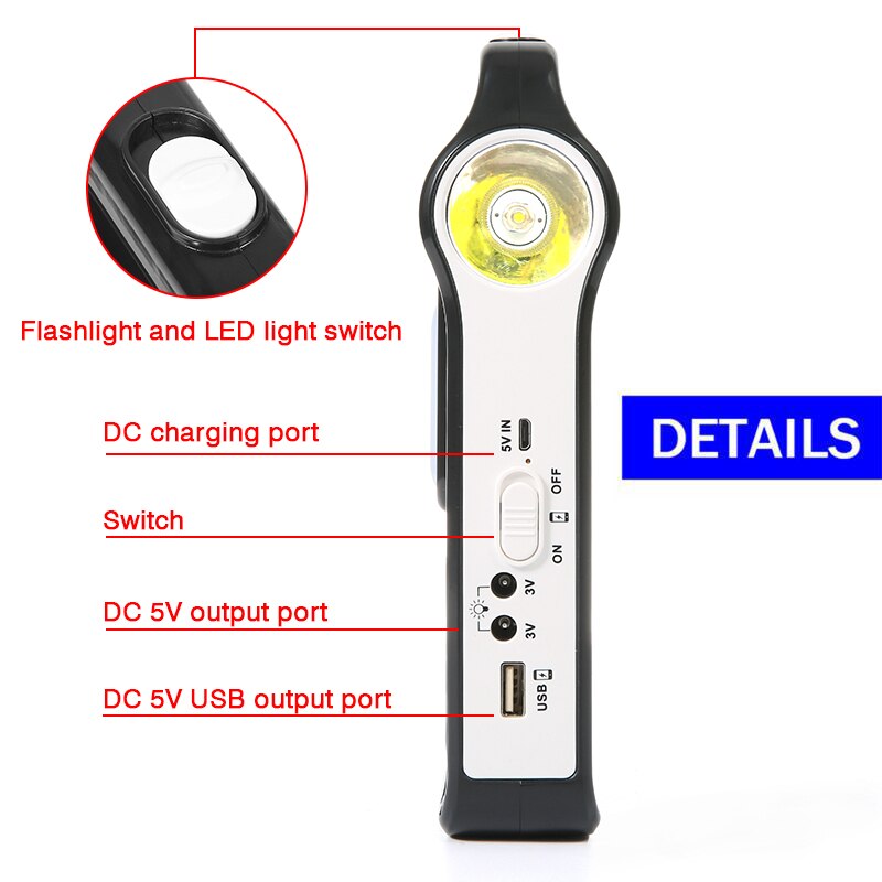 Chargeur USB portatif de système de générateur de stockage d'énergie de panneau solaire Rechargeable de 6V avec le Kit de système d'énergie solaire à la maison d'éclairage de lampe