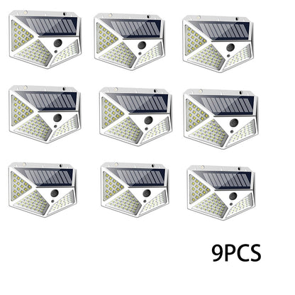 2/4/8/10PCS Solar Light Outdoor 100 LED Wall Lamp PIR Motion Sensor Lamp Waterproof LED Lights For Garden Street Decoration