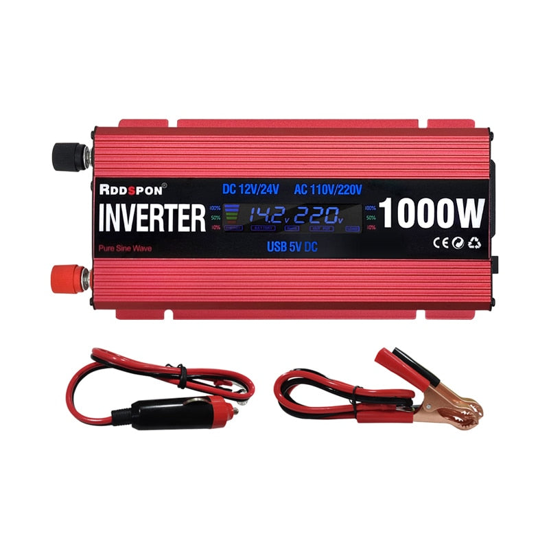 Inversores de Energia Solar 600W 1000W 2000W Modificado Onda Senoidal USB Car Inversor DC 12V 24V AC 110V 220V Transformador Voltage Converter