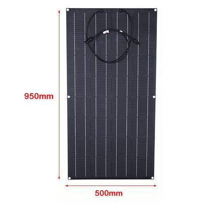 300W ETFE Semi-flexible 18V Solar Panel Waterproof Solar Cell Charger Battery for Camping Home Car Off Grid 12 Volt System