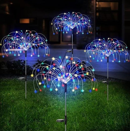 Corda Solar Luz de Fogo de Artifício Ao Ar Livre Impermeável Jardim Lâmpada 2/8 Modos DIY Forma NightLight Decoração de Natal Presente Quintal Gramado