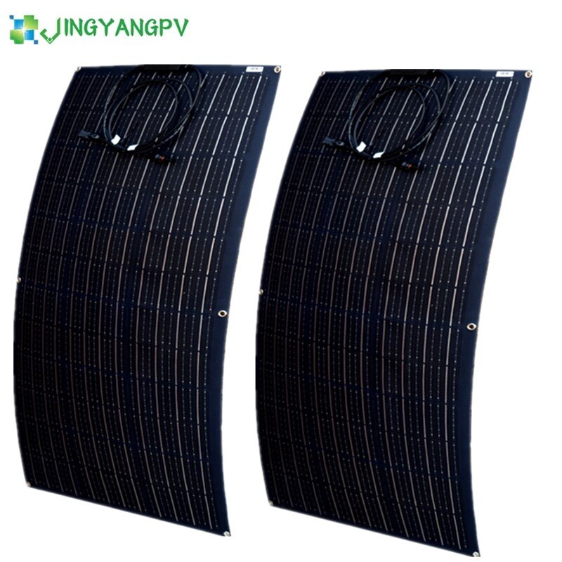 Painel solar 300 W 400 W 200 W 100 W Etfe Painéis solares flexíveis Célula solar monocristalina 12 V/24 V Carregador de bateria 1000 W Kits de sistema