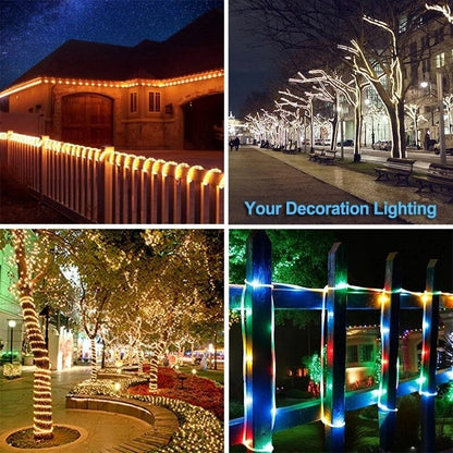 300LED Solar Powered Rope Strip Light Waterproof Tube Rope Garland Fairy Light Strings for Outdoor Indoor Garden Christmas Decor