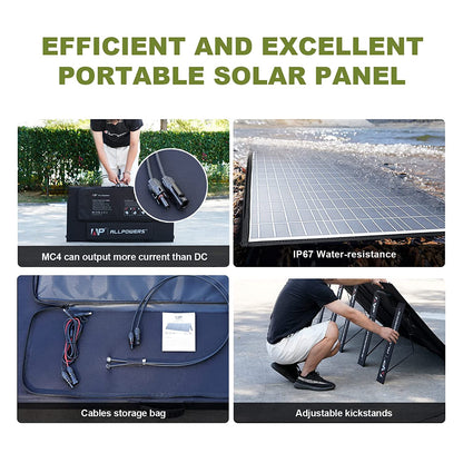 ALLPOWERS Foldable Solar Panel 400W / 200W / 140W / 100W / 60W Solar Charger with MC-4 Output for Power Station Solar Generator