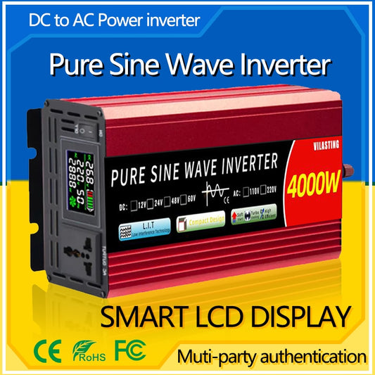 Inverter 12v 220v Reine Sinus Welle DC Zu AC 2000W 3000W 4000W Tragbare Power multi-funktion Power Converter Auto Solar Inverter