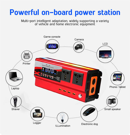 Pure Sine Wave Inverter 6000w 12000w 20000w 12V/24V To 220V Power Converter 4 USB EU Socket Car Inverter Transformer