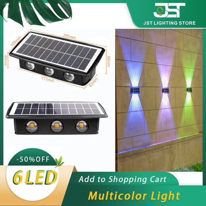 Solar LED Wall Light Outdoor Waterproof Garden Lights Wall Washer Villa Exterior Wall Lamp Terrace Strong Brightness Solar Lamps