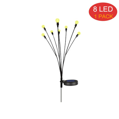 8Pack Solar Firefly Lights 10LED Solar Garden Lights Outdoor Waterproof Swaying Solar Garden Decorative Lights