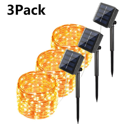 4 Pack Led Solar Fairy Light Outdoor 22/32M Festoon Led Waterproof Garland String Lights Christmas Party Garden Solar Lamp Decor