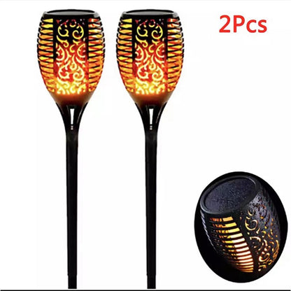 1/2/4/6/8/10/12Pcs Solar Flame Torch Light Flickering Light Waterproof Garden Decoration Outdoor Lawn Path Yard Patio Floor Lamp