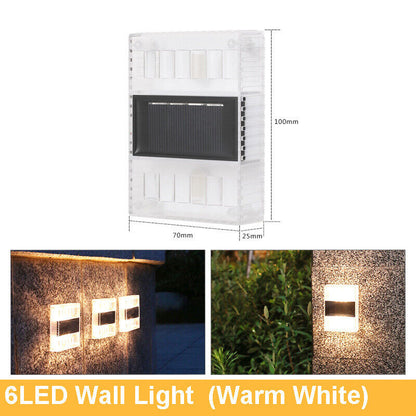 LED Solar Wall Light Outdoor Waterproof Solar Lamp Fence Deck Garden Patio Pathway Stair Street Landscape Balcony Decoration