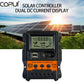 Controlador de carga solar automática CORUI 10A 20A 30A 12V 24V PWM Controlador LCD Visor Dual USB 5V Saída Painel Solar Regulador