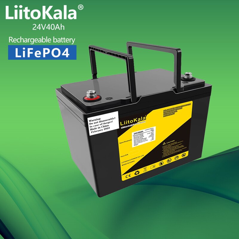 LiitoKala 24V 30Ah 40Ah batteria lifepo4 Batterie di alimentazione per 8S 29.2V RV Camper Golf Cart Off-Road Off-grid Vento solare