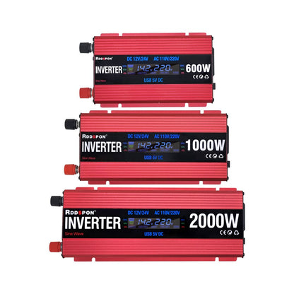 Inverter di energia solare 600W 1000W 2000W Onda sinusoidale modificata USB Car Inverter DC 12V 24V AC 110V 220V Trasformatore Convertitore di tensione