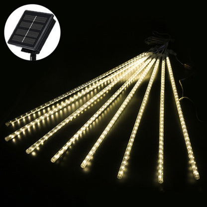 Outdoor Solar Meteor Shower Christmas Lights 10 Tubes 192 Led Hanging String Lights for Garden Tree Holiday Party Decoation Lamp