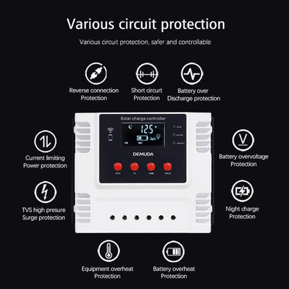 WiFi APP Control Solar Charge Controller 12V 24V 48V 60A 50A 40A 30A PWM Solar Regulator For LiFePO4 Lead-Acid Lithium Battery