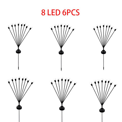 8 PCS Solar LED Light Outdoor Waterproof Garden Landscape Lights Firefly Garden Lights Lawn Garden Decor Solar Light