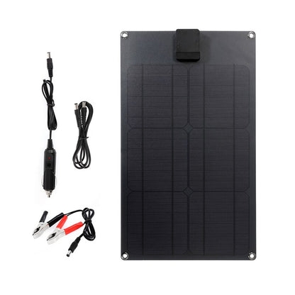 NEW 18V 50W Solar Panel Portable USB+Type C Dual Port Battery Charger Solar Cell Board Car Charger for Phone Support Fast Charge