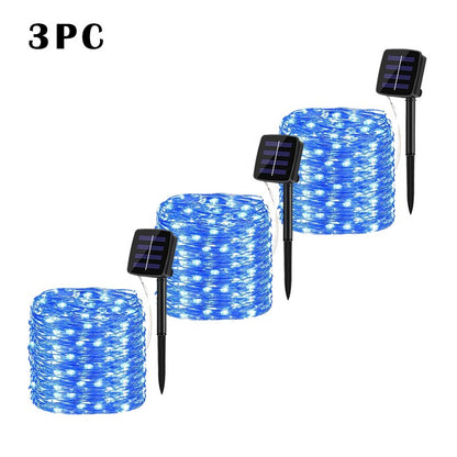 LED Solar Lights Outdoor Fairy String Light Festoon Lamp Waterproof 8 Modes Copper Wire Light for Garden Decor 52/32/22/7M