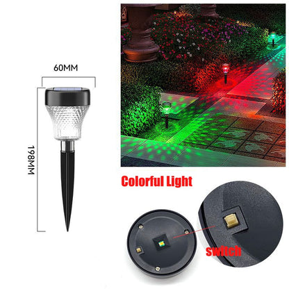 Luzes solares de gramado para jardim Lâmpada externa RGB Luz de caminho de entrada multicolorida Luz solar decorativa de Natal Luz de brilho