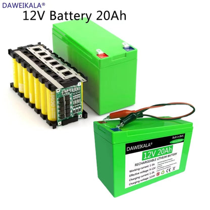 Nouvelle batterie au lithium rechargeable extérieure, batterie solaire, éclairage électrique, batterie au lithium 18650, 12V, 18650 + sans fret