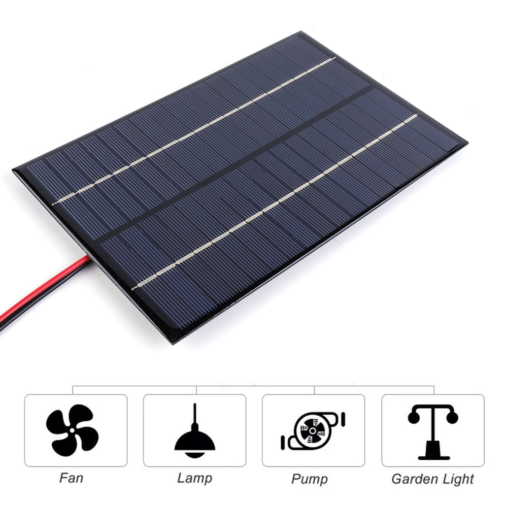 Panel solar a prueba de agua 8W 18V Tablero policristalino Cargador de células solares DIY portátil para exteriores 200x130mm para batería de 12V-18V