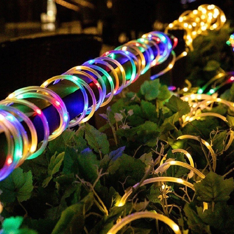 Solar Outdoor LED Beleuchtung Saiten Wasserdichte Röhre 100/200LEDs 8 Modi Hof Garten Decortion Weihnachten Für Hochzeit party Urlaub