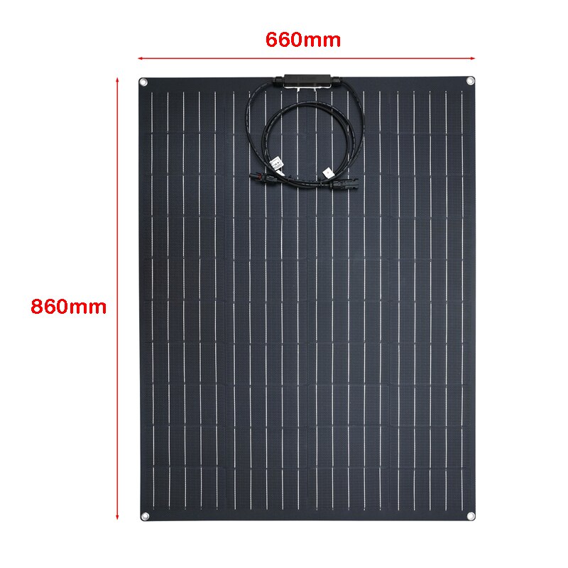 300W ETFE Semi-flexible 18V Solar Panel Waterproof Solar Cell Charger Battery for Camping Home Car Off Grid 12 Volt System