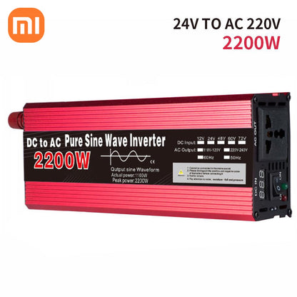 XIAOMI Inverter Pure Sine Wave DC 12v/24v To AC 220V 1000W 1600W 2200W 3000W 10000 WPortable Power Bank Converter Solar Inverter