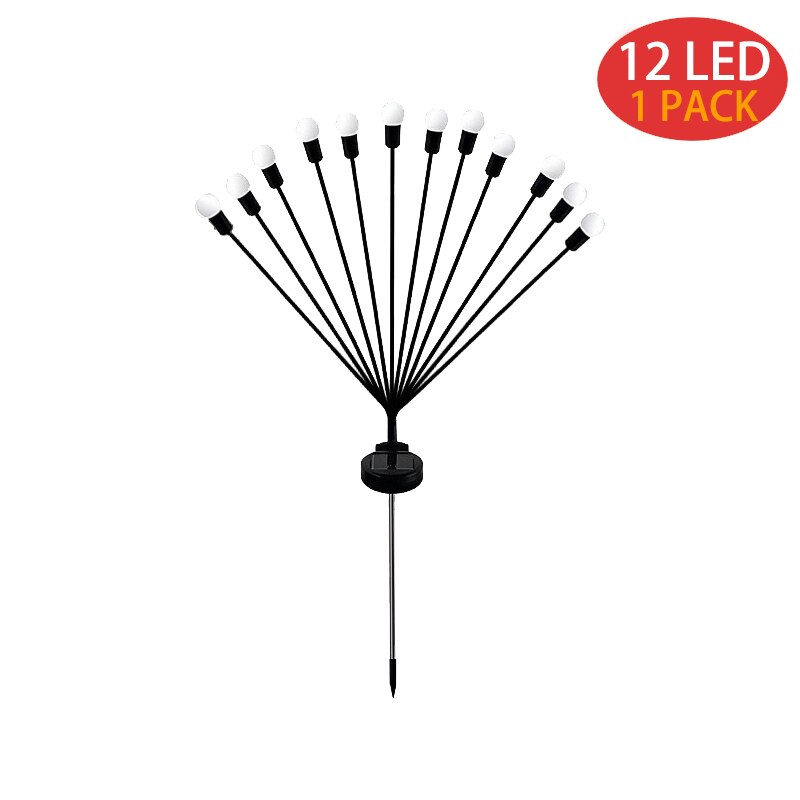 12LED Solar Firefly Lights Solar Garden Firework Light Outdoor Waterproof Swaying Light for Yard Patio Pathway Decoration