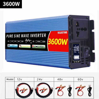 Micro inverter 12v/24v 110v/220v Pure Sine Wave 5000w 4000W 3000W 2000W DC To AC 50/60HZ Smart LCD Display Power  CE