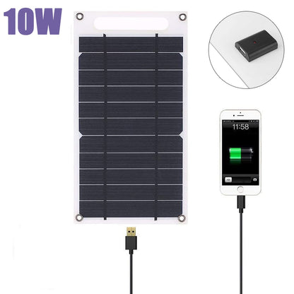 60W Solar Panel Portable 5V Dual USB Fast Charg Panel Kit Outdoor Emergency Charging Battery Camping Hiking Travel Phone Charger