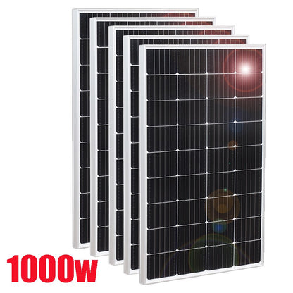 1500w 1000w 800w 600w 400w 200w glass solar panel aluminum frame 12v battery charger photovoltaic panel for home car boat camper