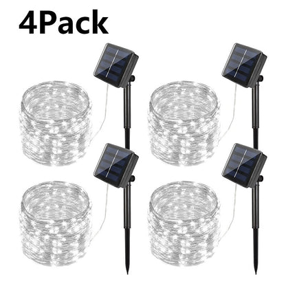 4 Pack Led Solar Fairy Light Outdoor 22/32M Festoon Led Waterproof Garland String Lights Christmas Party Garden Solar Lamp Decor