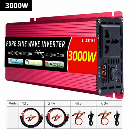 Onduleur 12v 220v onde sinusoïdale pure DC à AC 2000W 3000W 4000W Portable puissance multi-fonction convertisseur de puissance voiture onduleur solaire