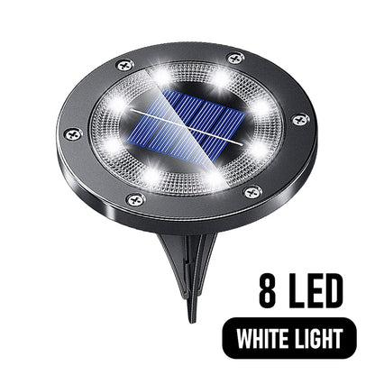 Upgraded 8/16 LED Solar lawn Lights Ground Outdoor Waterproof Solar Garden Decoration Lamps Disk Pathway Yard Landscape Lighting