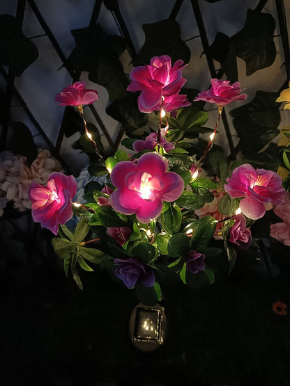 LED Solar Azalea Flowers Garden Lamp Home Decorative Light Landscape Orchid Rose LampYard Lawn Path Holiday Wedding Lights