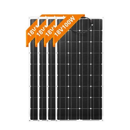 DOKIO 18V 100W Flexible Solar Panels Waterproof Portable Solar Panels Charger 12V Solar Cell Sets For Home/Car/Camping/Boat